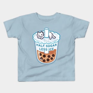 Half sugar less ice boba bubble milk tea ✨ 🍵 Kids T-Shirt